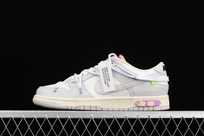 All Categories Nk SB Dunk Series Nk SB Dunk Low Low-top sneakers Cost-effective version OF x Nk Dunk Low "04 of 50" OW White Gray Casual Sports Skateboard Shoes DM1602-118